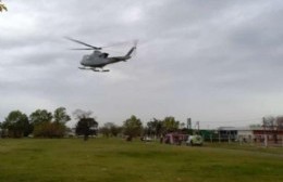 Helicóptero, ambulancia y autobomba a metros de Avenida Virginia Gemme