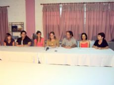Durante la conferencia de prensa de las autoridades del Hogar Agr�cola.