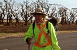 Abuelo de fe: el peregrino que camina desde Tucumán a Luján, pasará por Salto